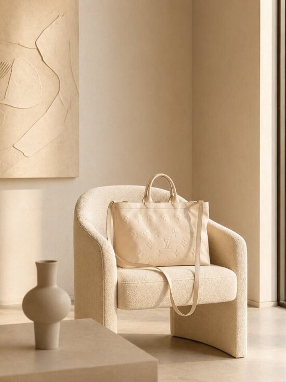 IO PELLE Italian Leather 3D Skull Weekender Tote Latte XL NWT